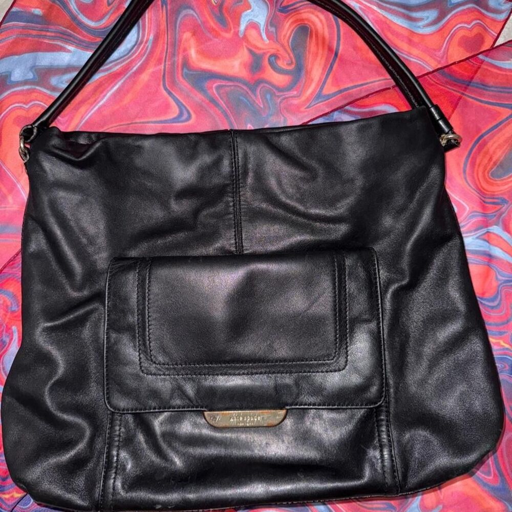 Vintage Kate Spade Cobble Hill Leslie Slouchy Black Leather Hobo Bag